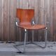 Suite de 4 chaises modèle 920 en chrome et cuir par Carlo Bartoli