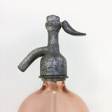 Old twisted pink glass siphon