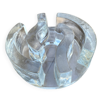 Thick glass trivet from the 1970s