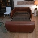 Leather art deco sofa