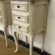 Pair of antique Louis XV style bedside tables, 3 drawers