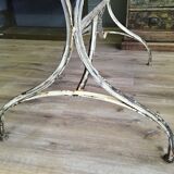 Vintage bistro table in oak and metal