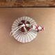 Old Lady Jeanne Glass Bottle + Vintage Braided Scoubidou #A967