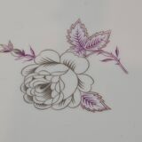 Beige/white porcelain compote from Royal Eelag with a rose pattern.