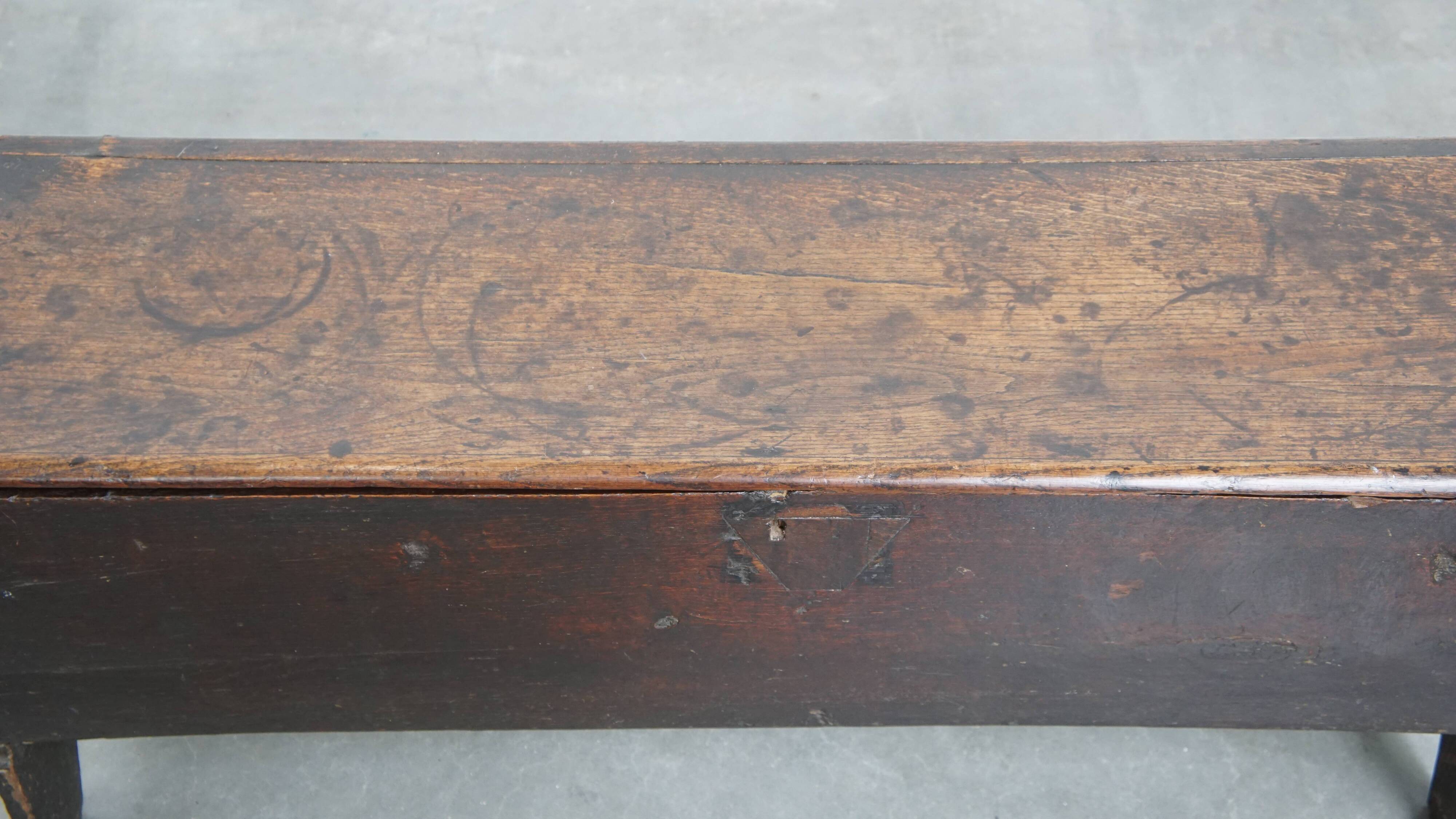17th-century English oak antique chest