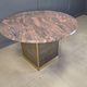 Vintage round granite and brass center table by Belgochrom , 1970s