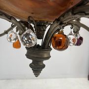 Napoleon III chandelier in bronze and alabaster with eight light arms, 19th century.