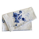Large antique hand-embroidered tablecloth - 12 place settings - 170x210 cm - cotton