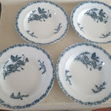 Service terre de fer Onnaing, assiettes, saladier et saucière