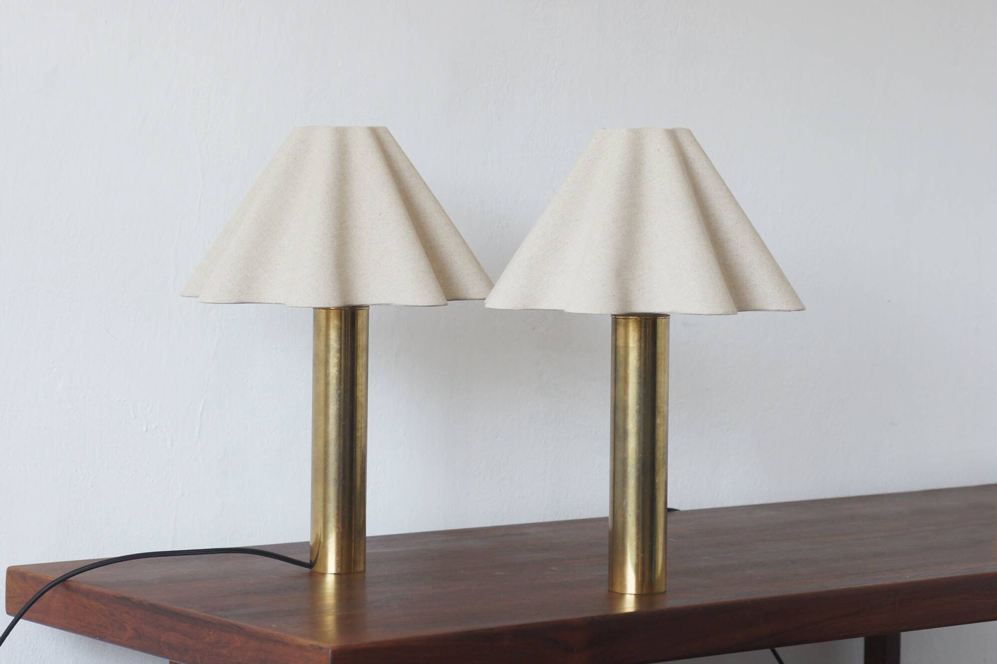 Lampes de table en laiton scandinave, années 1960, ensemble de 2