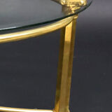 1970 brass oval table and glass
