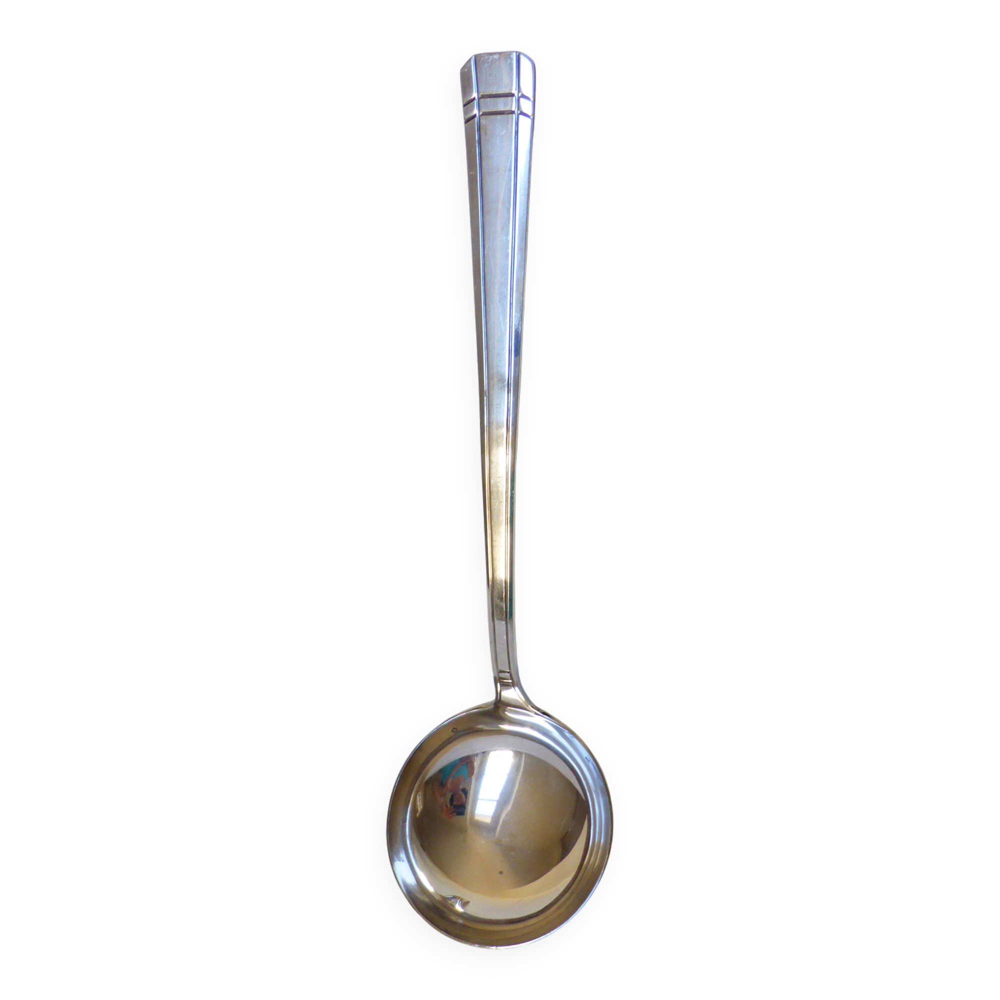 Vintage silver-plated metal ladle, hallmarked