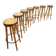 Vintage design wooden barstools 'Swirl'