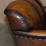 Howard & Son leather canapé, restored vintage, 3-seater