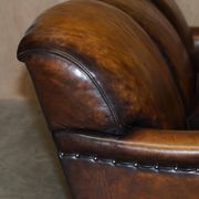 Howard & Son leather canapé, restored vintage, 3-seater