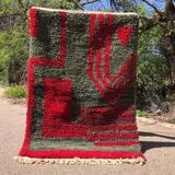 Traditional handmade pure wool rug, red, size 150 x 250