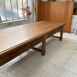 Solid walnut farmhouse castle table 1900 XXL