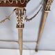 Vintage walnut console with a portuguese pink marble top and brass frame, italy
