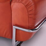 Bold Italian Lounge chair set made of leather, 1970