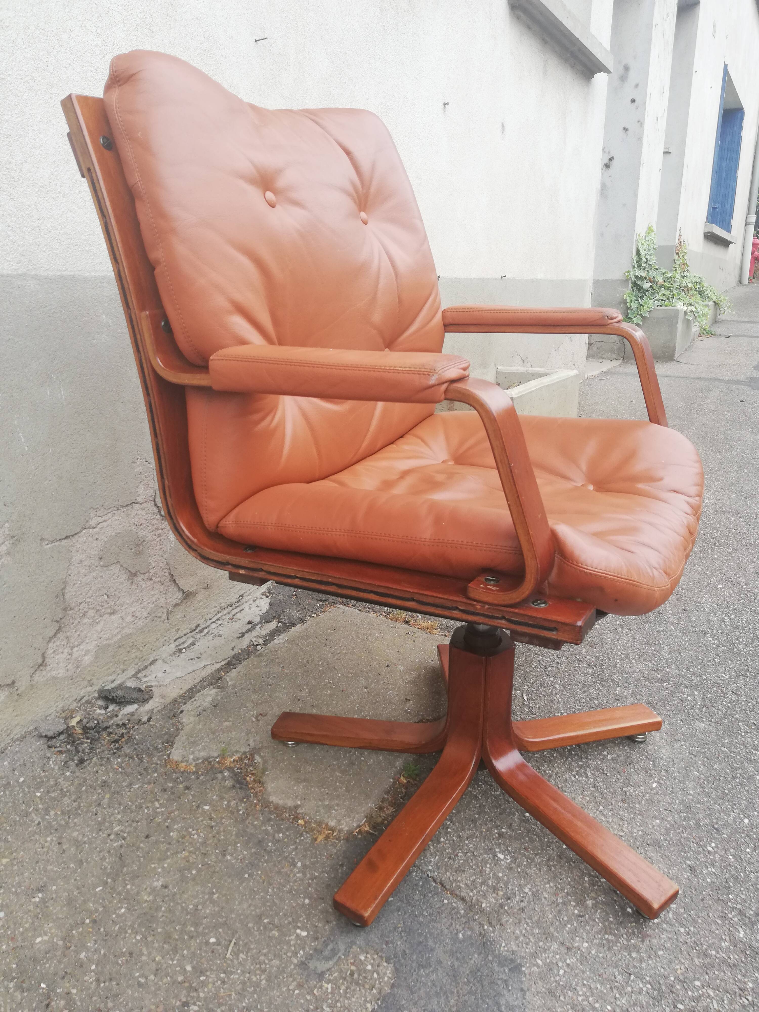 Vintage leather office armchair