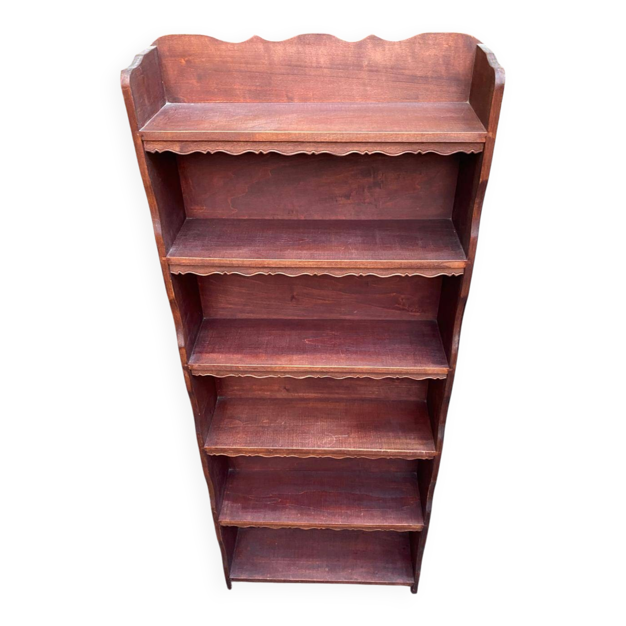 Shallow Scandinavian wooden shelf from the 1960s