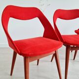 4 Louis Paolozzi red chairs