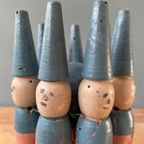 Ancien jeu de quilles en bois, vers 1930