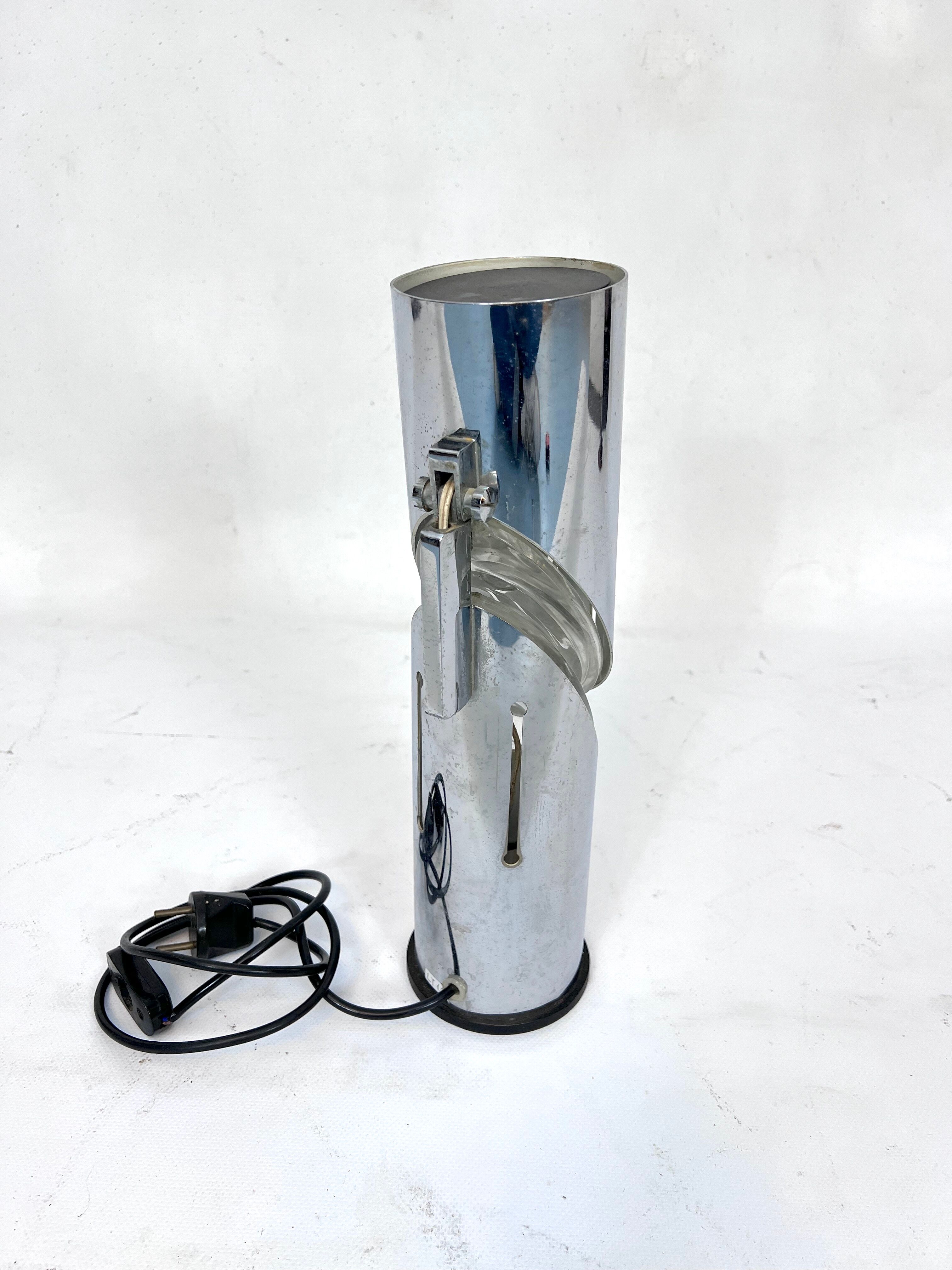 Modern chrome and glass table lamp by Stilkronen, Italy 1960s, Oscar Torlasco