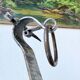 Paire de chenets zoomorphes métal « chiens » 1950
