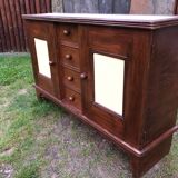 Vintage René Gabriel sideboard with 2 doors and 4 drawers in beech.