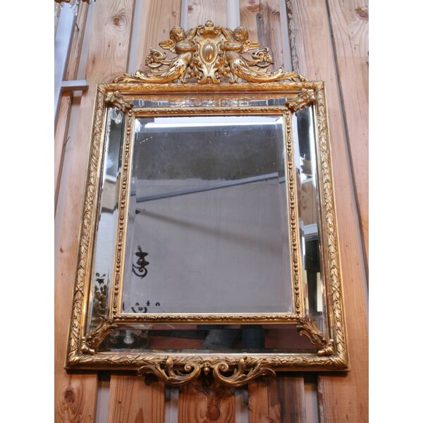 Golden parclose mirror - 131x88cm | Selency