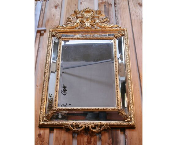 Miroir à parecloses doré - 131x88cm | Selency