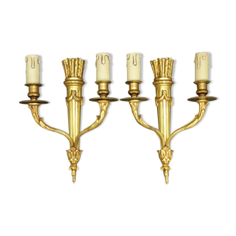 Paire d'appliques au carquois de style Louis XVI