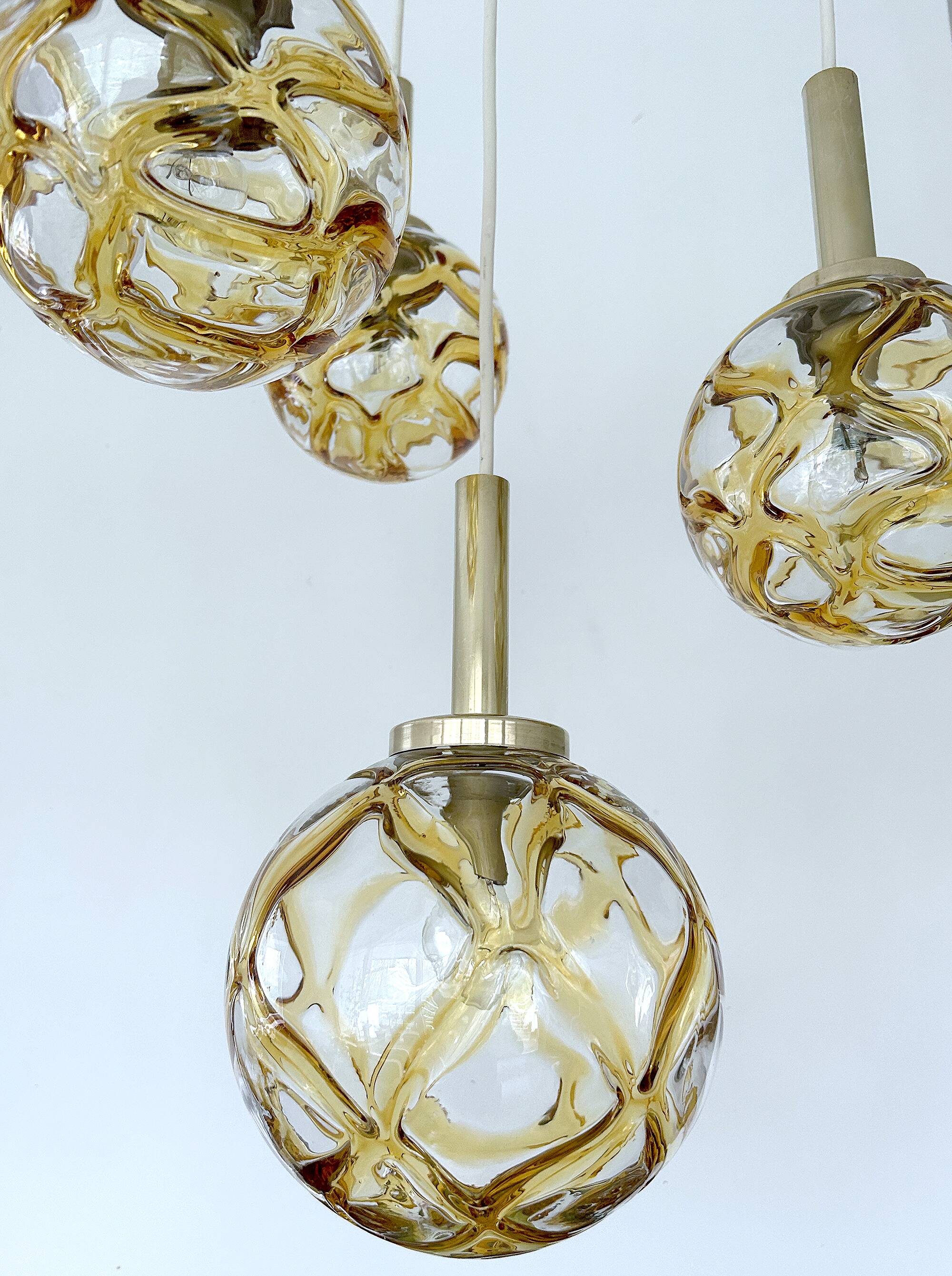 Large Mid Century  Bubble Glass Pendant Light