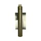 Pair of Lucky Brilliant wall sconces, brass and white globes, Art Deco styl