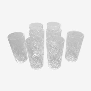 8 Crystal orangeade glasses from Saint Louis-Decoration of braces