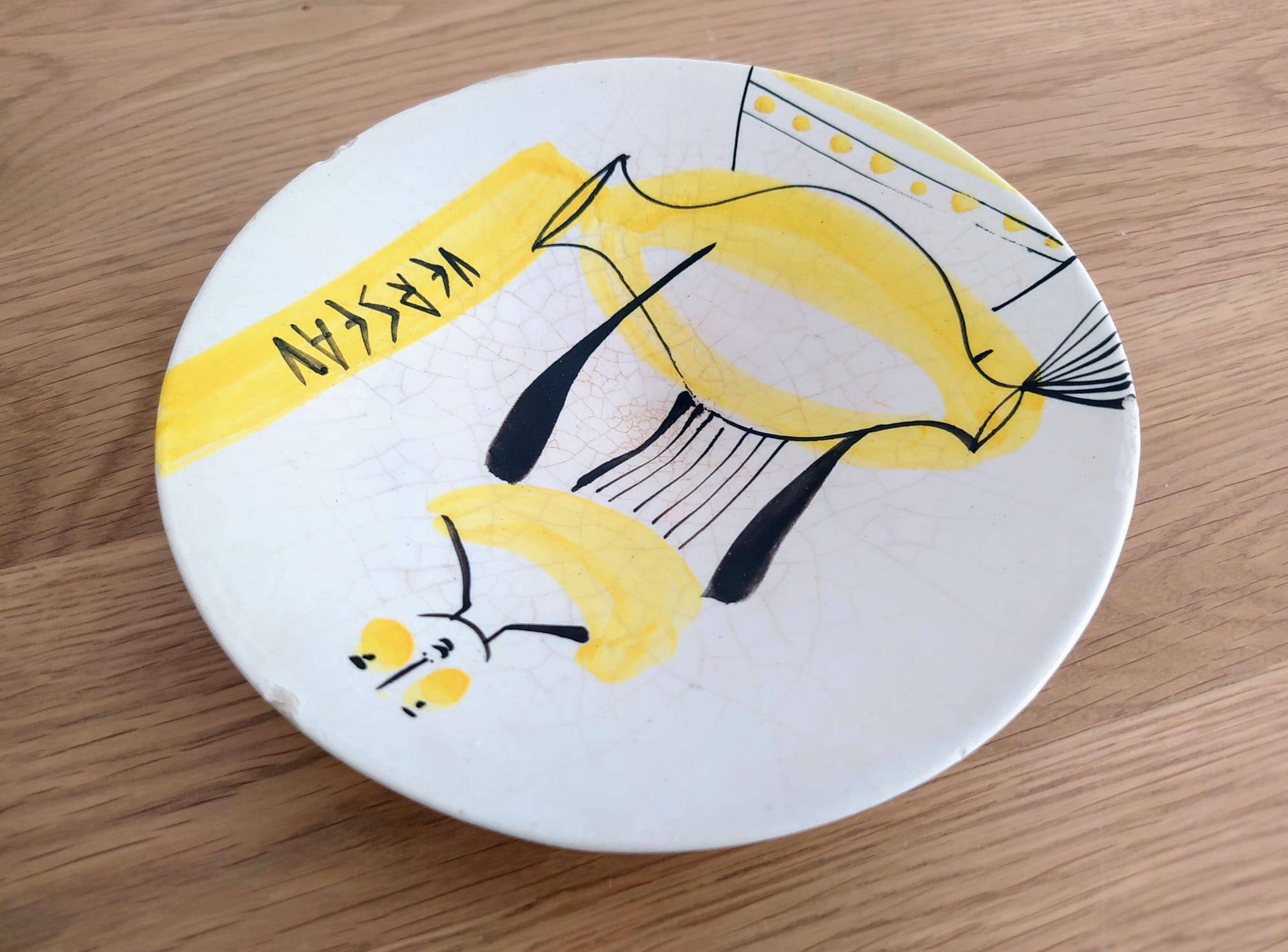 Roger CAPRON - Signed - Empty Pocket Dish "AQUARIUS" Zodiac Astrology