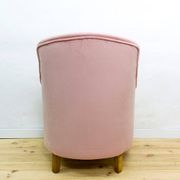 Fauteuil en tissu et bois de style mid-century, années 1950