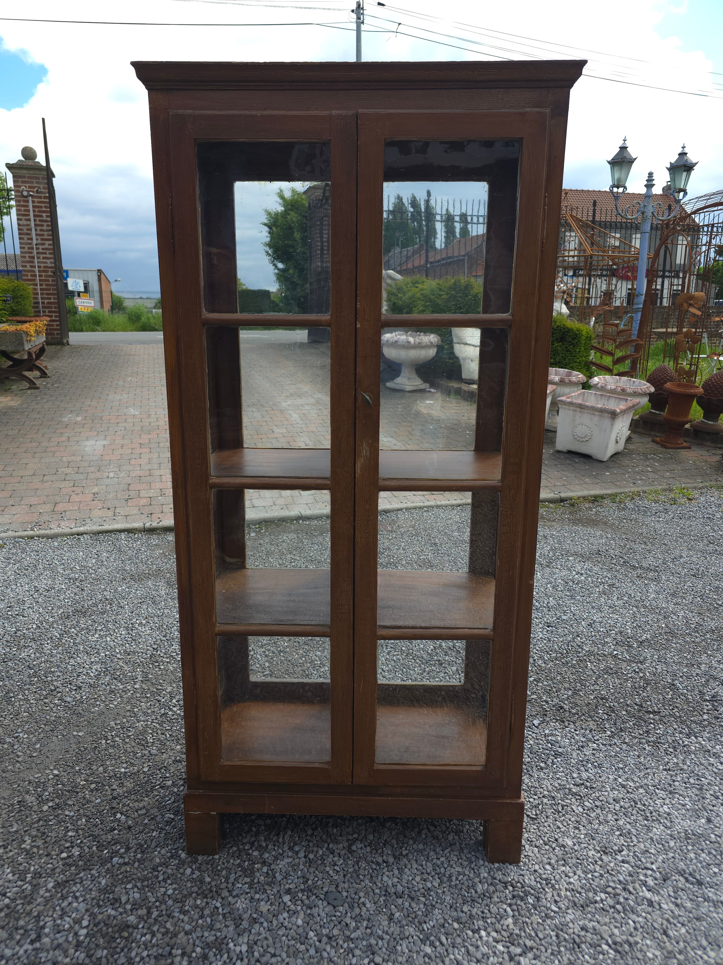 19th Century Pine Display Cabinet
