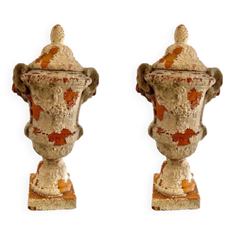 Pair of terracotta vase urns, Spain 19s