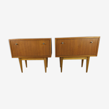 Paire de chevets scandinave teck