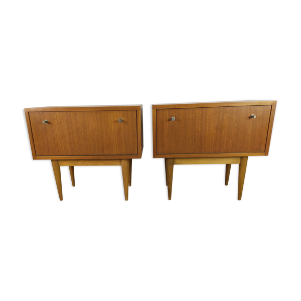 Paire de chevets scandinave teck