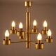 Eight-light chandelier in solid brass by Gaetano Sciolari, Italy, year
