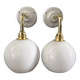Pair of vintage white opaline wall lights