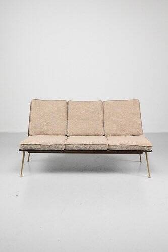 Three-Seater Sofa and Lounge Chair with Hocker by Hans Mitzlaff, Set of 3