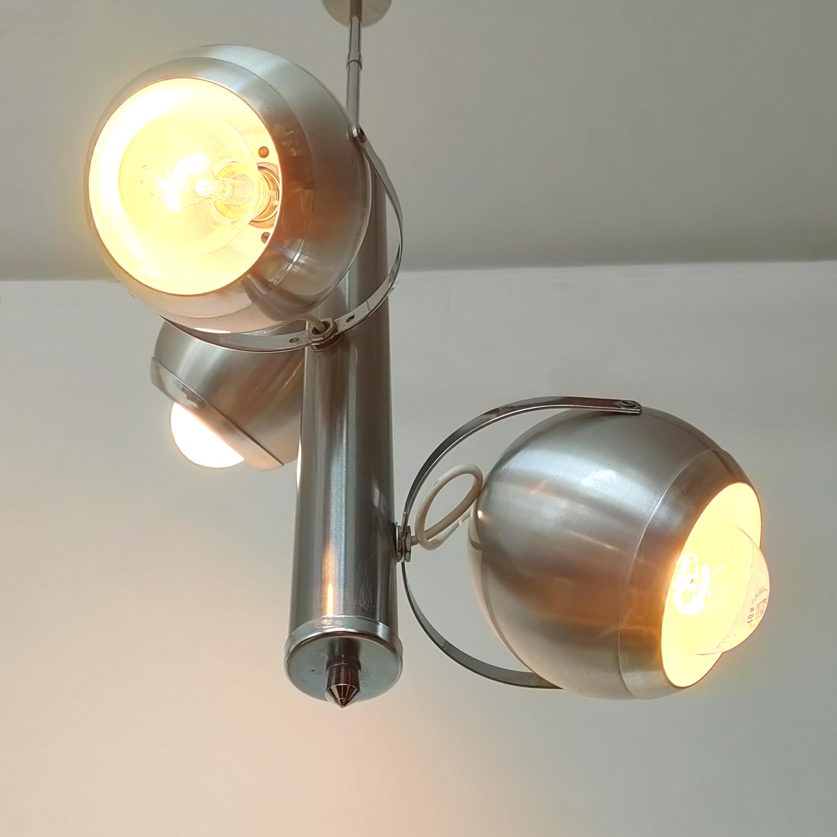 Eyeball suspension 3 lights 70s space age