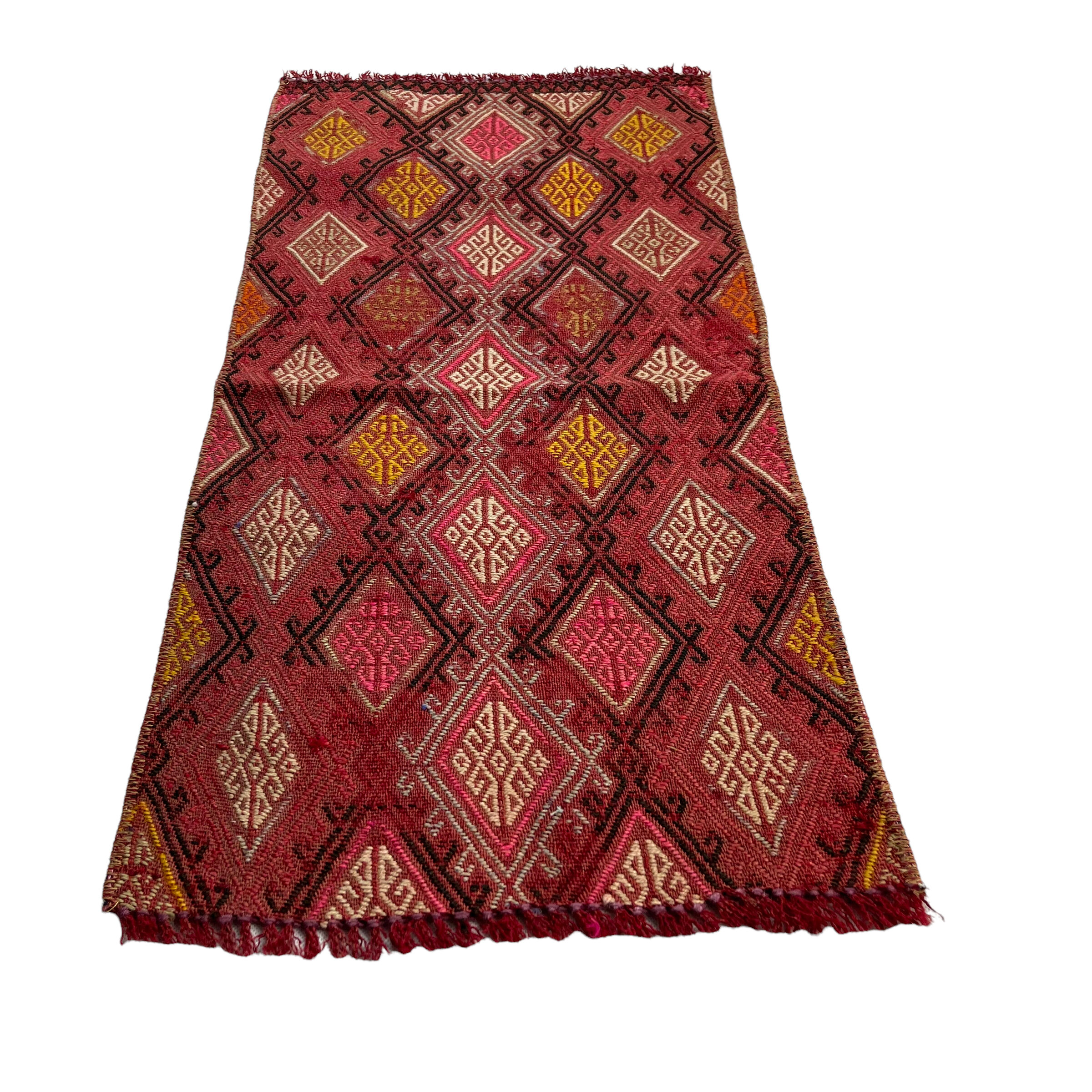 Vintage Turkish Mini Kilim Rug ,73 X 35 Cm