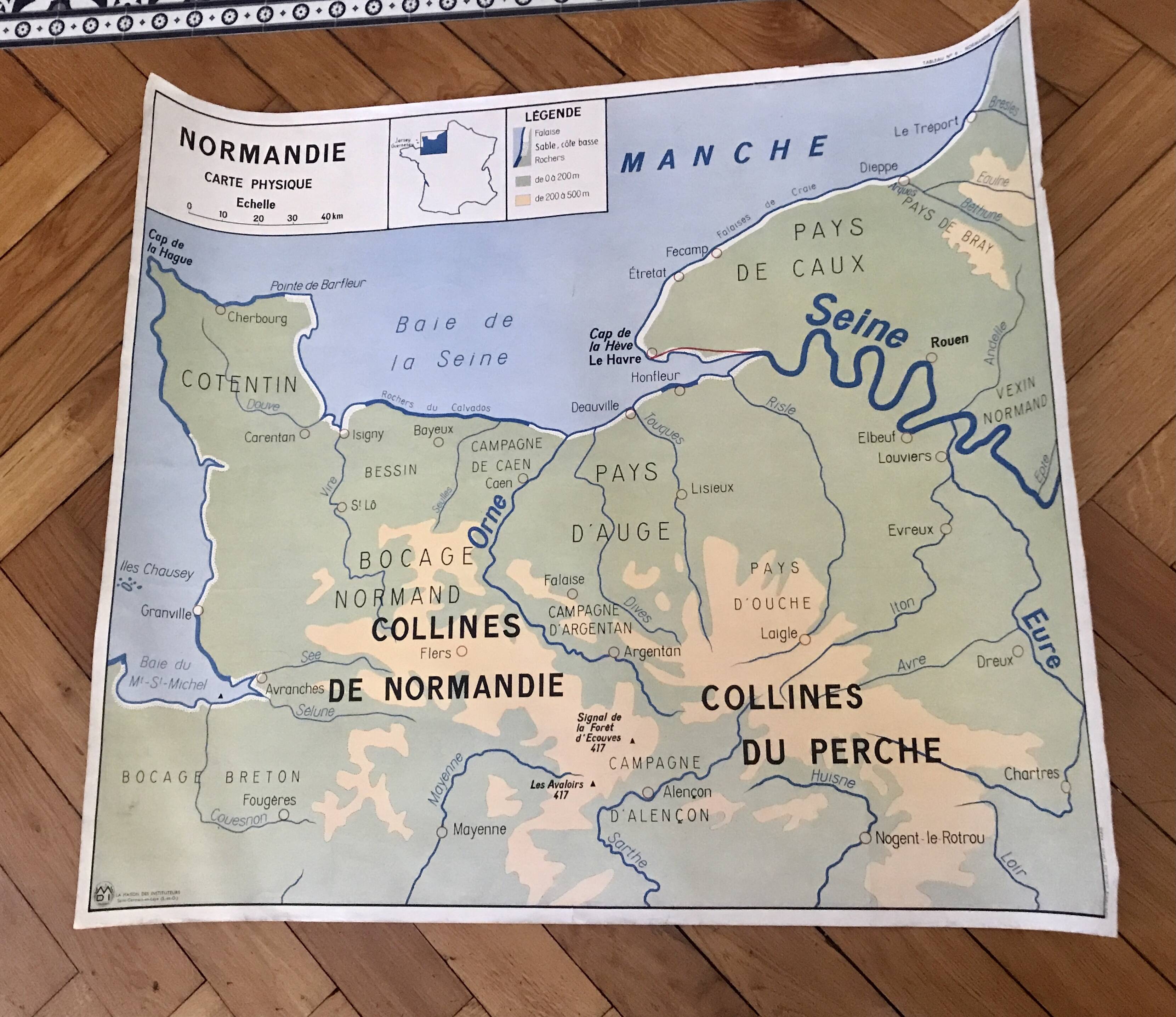 Normandy school map 1960s