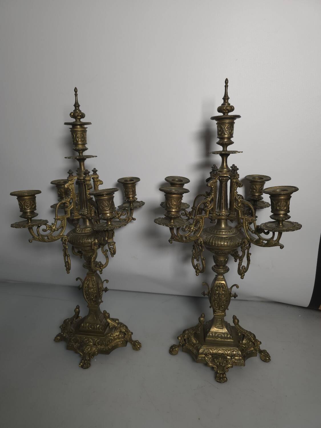Pair of bronze candlesticks