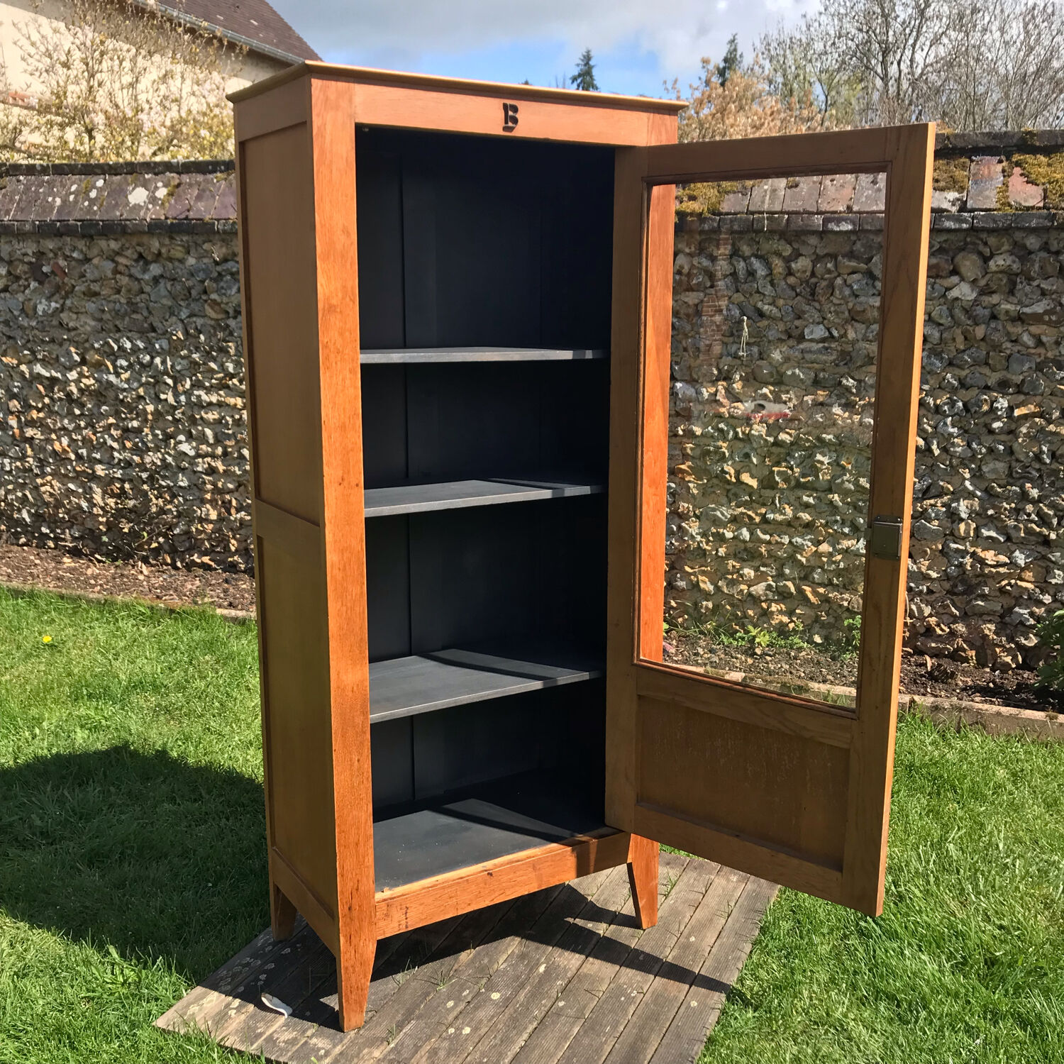 Vintage light oak cashier
